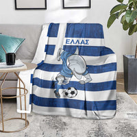 Greece Football Blanket Dolphin Mascot Grunge Style - Wonder Print Shop