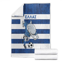 Greece Football Blanket Dolphin Mascot Grunge Style - Wonder Print Shop