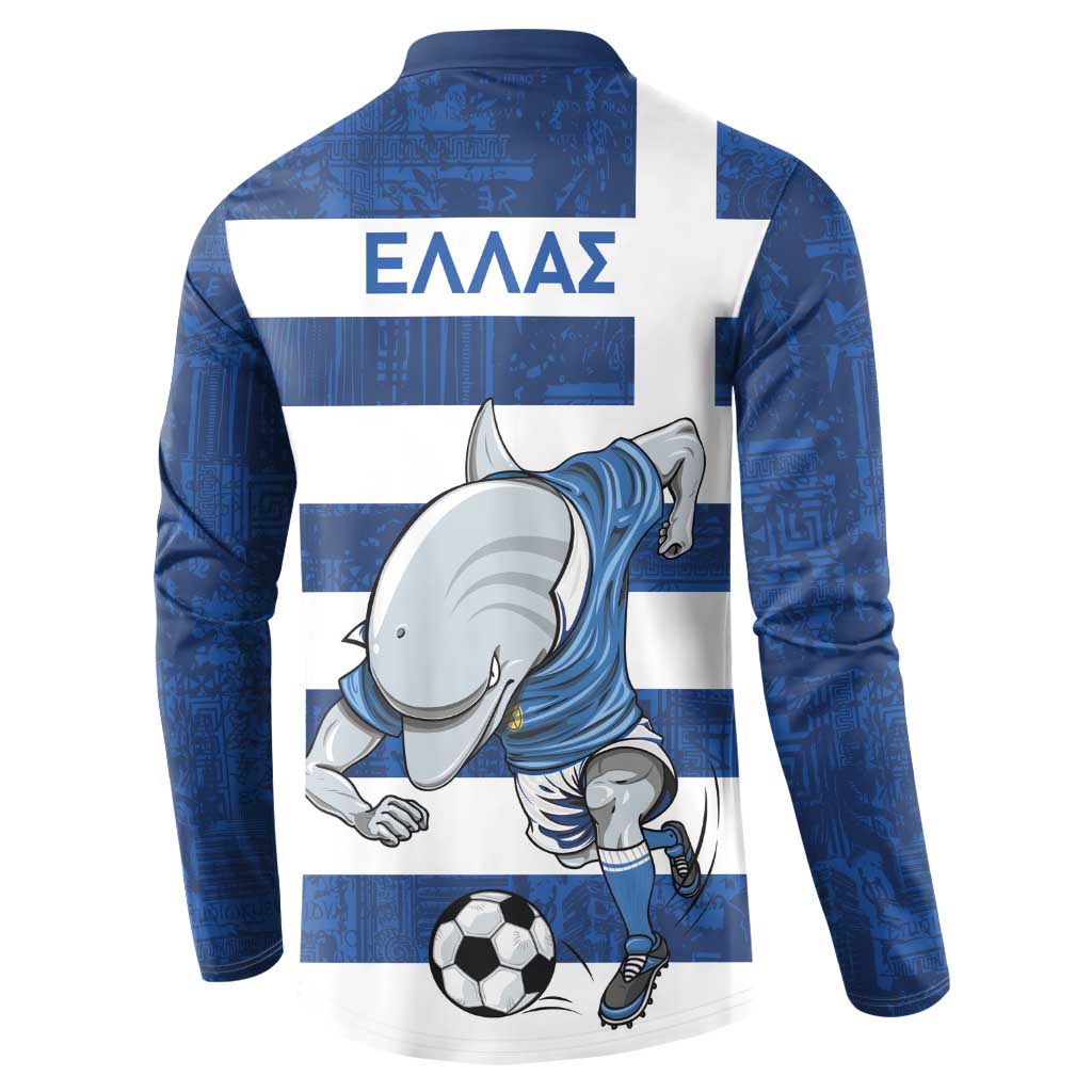 Greece Football Button Sweatshirt Dolphin Mascot Grunge Style - Wonder Print Shop