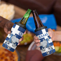 Greece Football 4 in 1 Can Cooler Tumbler Dolphin Mascot Grunge Style - Wonder Print Shop