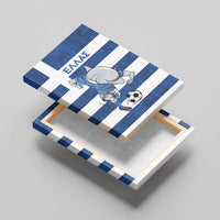 Greece Football Canvas Wall Art Dolphin Mascot Grunge Style - Wonder Print Shop