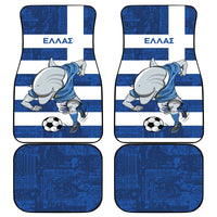 Greece Football Car Mats Dolphin Mascot Grunge Style - Wonder Print Shop