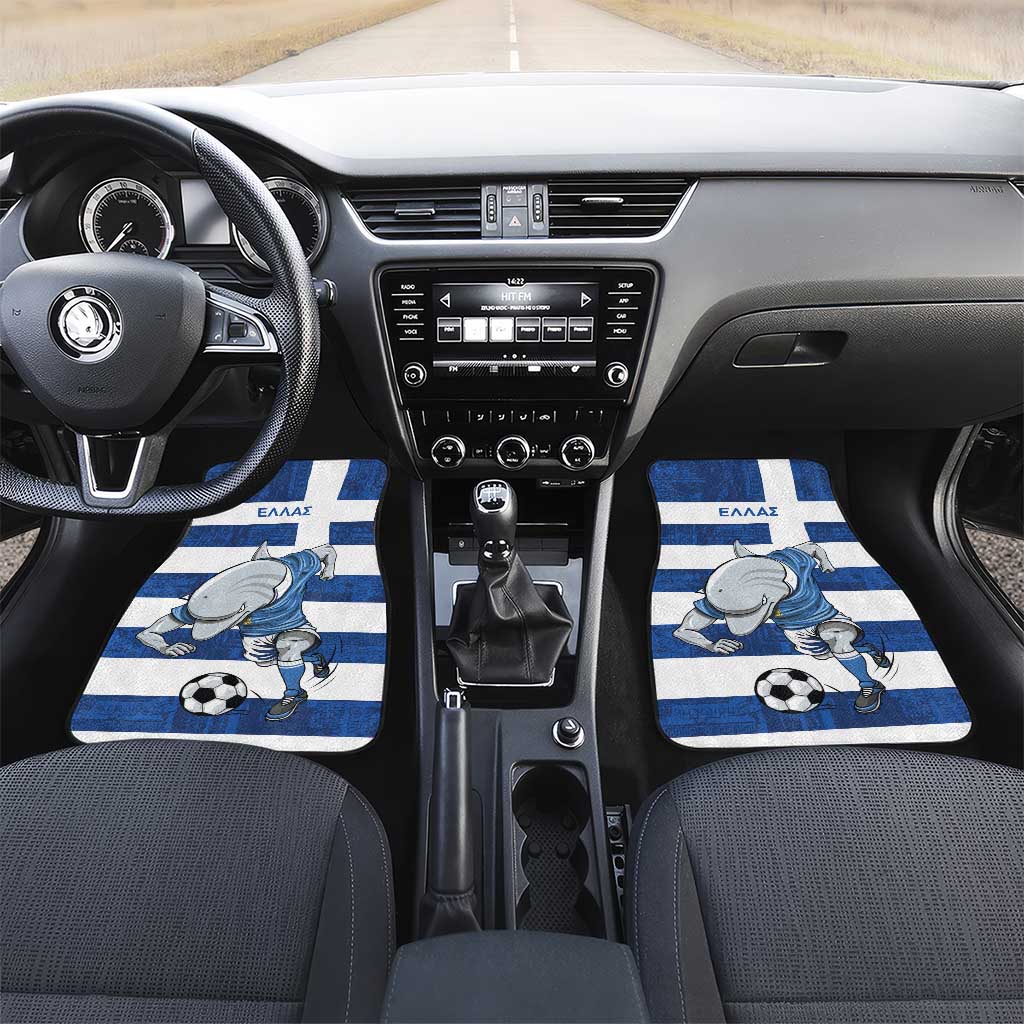 Greece Football Car Mats Dolphin Mascot Grunge Style - Wonder Print Shop