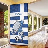 Greece Football Door Cover Dolphin Mascot Grunge Style - Wonder Print Shop
