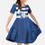 Greece Football Family Matching Long Sleeve Bodycon Dress and Hawaiian Shirt Dolphin Mascot Grunge Style - Wonder Print Shop