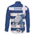 Greece Football Family Matching Long Sleeve Bodycon Dress and Hawaiian Shirt Dolphin Mascot Grunge Style - Wonder Print Shop