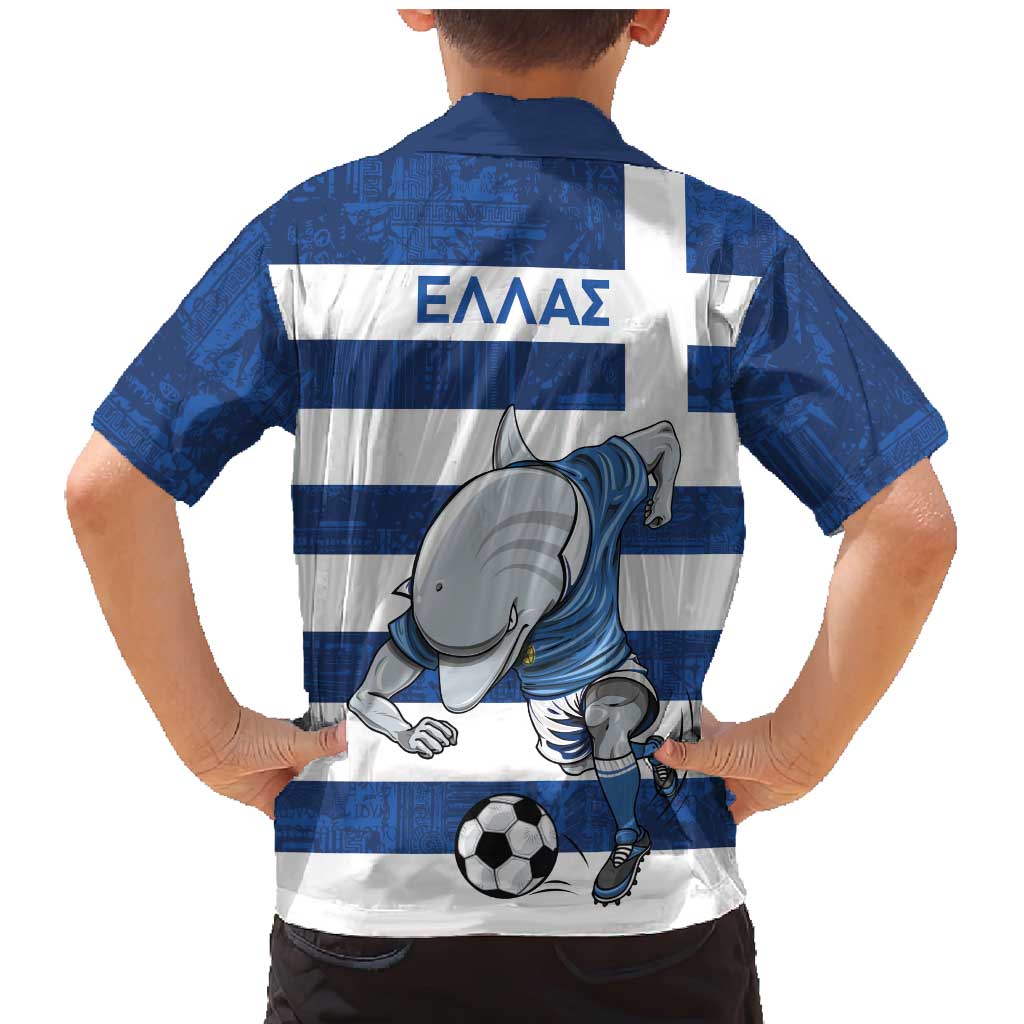 Greece Football Family Matching Mermaid Dress and Hawaiian Shirt Dolphin Mascot Grunge Style - Wonder Print Shop