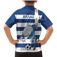 Greece Football Family Matching Mermaid Dress and Hawaiian Shirt Dolphin Mascot Grunge Style - Wonder Print Shop
