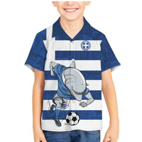 Greece Football Family Matching Mermaid Dress and Hawaiian Shirt Dolphin Mascot Grunge Style - Wonder Print Shop