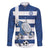Greece Football Family Matching Off The Shoulder Long Sleeve Dress and Hawaiian Shirt Dolphin Mascot Grunge Style - Wonder Print Shop