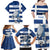 Greece Football Family Matching Off Shoulder Maxi Dress and Hawaiian Shirt Dolphin Mascot Grunge Style - Wonder Print Shop