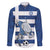 Greece Football Family Matching Off Shoulder Maxi Dress and Hawaiian Shirt Dolphin Mascot Grunge Style - Wonder Print Shop