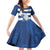 Greece Football Family Matching Off Shoulder Short Dress and Hawaiian Shirt Dolphin Mascot Grunge Style - Wonder Print Shop