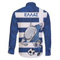 Greece Football Family Matching Off Shoulder Short Dress and Hawaiian Shirt Dolphin Mascot Grunge Style - Wonder Print Shop