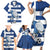 Greece Football Family Matching Short Sleeve Bodycon Dress and Hawaiian Shirt Dolphin Mascot Grunge Style - Wonder Print Shop
