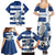 Greece Football Family Matching Summer Maxi Dress and Hawaiian Shirt Dolphin Mascot Grunge Style - Wonder Print Shop