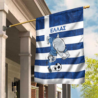 Greece Football Garden Flag Dolphin Mascot Grunge Style - Wonder Print Shop