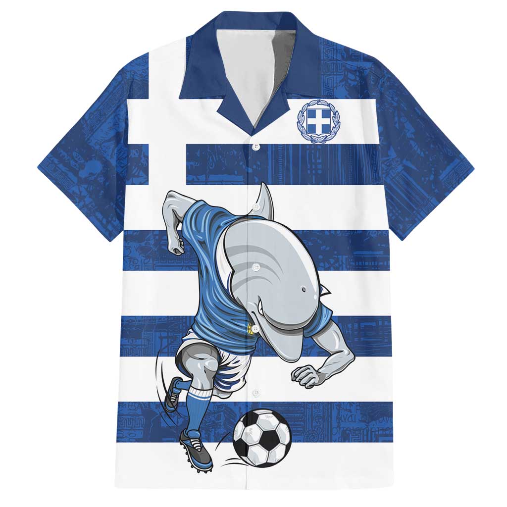 Greece Football Hawaiian Shirt Dolphin Mascot Grunge Style - Wonder Print Shop