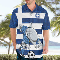 Greece Football Hawaiian Shirt Dolphin Mascot Grunge Style - Wonder Print Shop