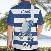 Greece Football Hawaiian Shirt Dolphin Mascot Grunge Style - Wonder Print Shop