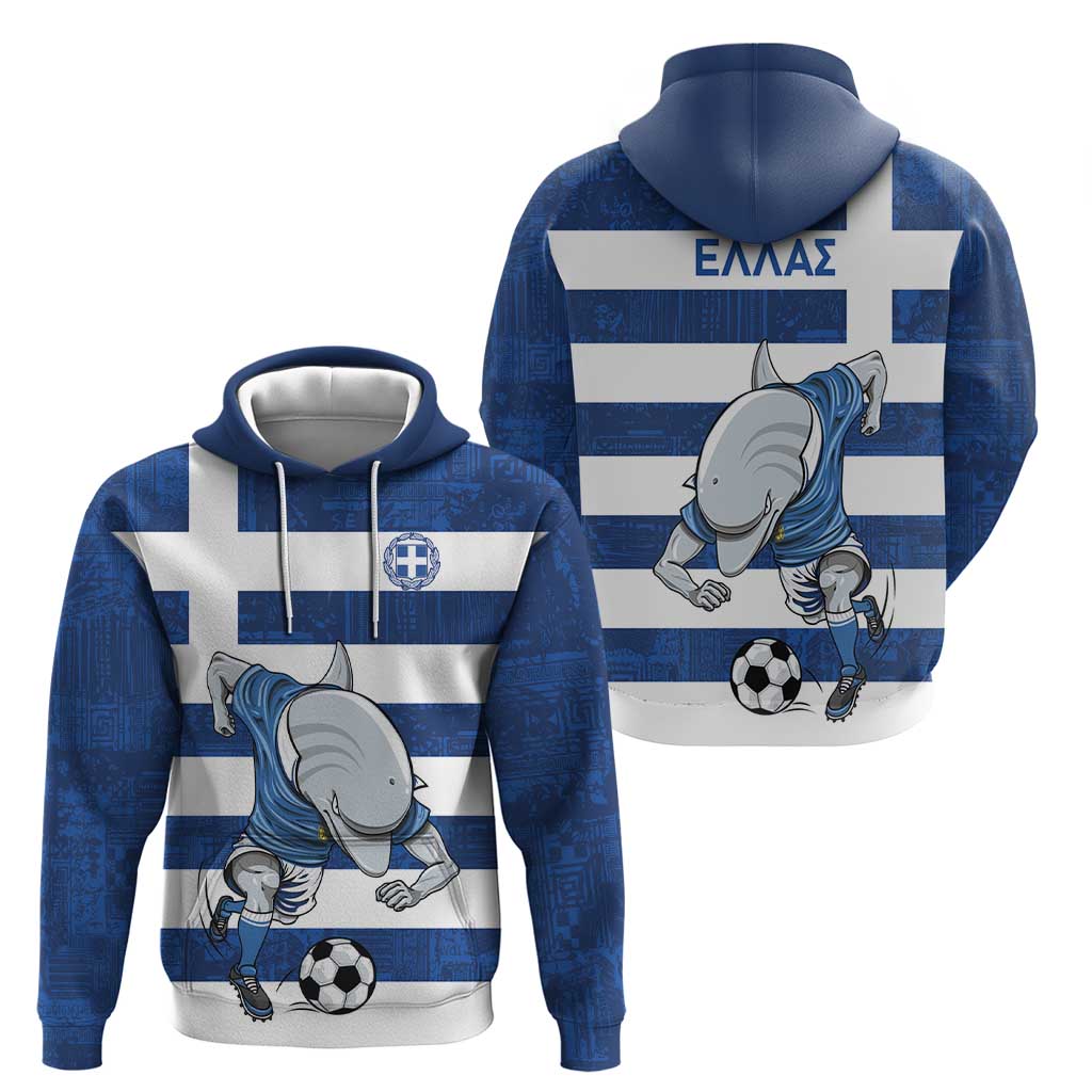 Greece Football Hoodie Dolphin Mascot Grunge Style - Wonder Print Shop