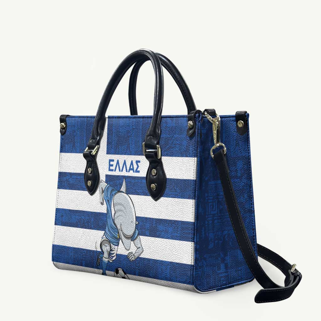 Greece Football Leather Bag Dolphin Mascot Grunge Style - Wonder Print Shop