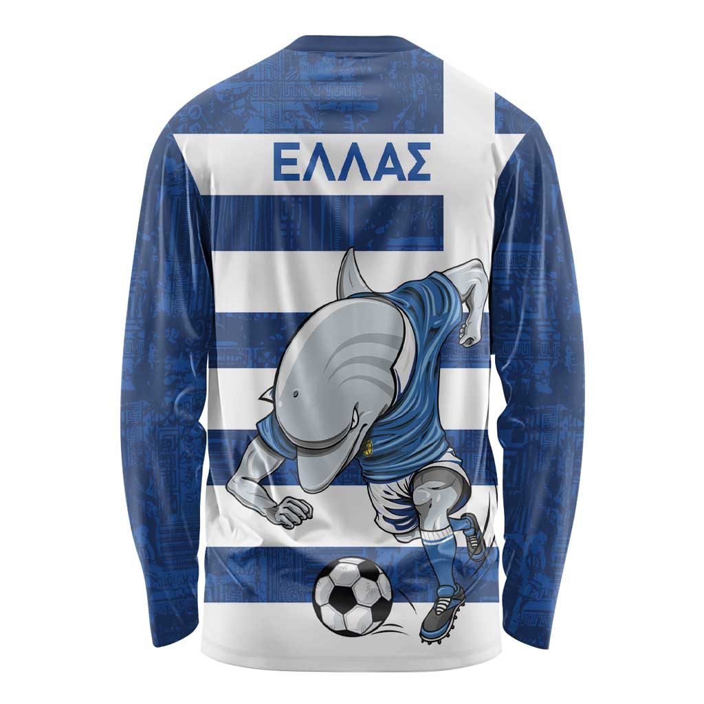 Greece Football Long Sleeve Shirt Dolphin Mascot Grunge Style - Wonder Print Shop