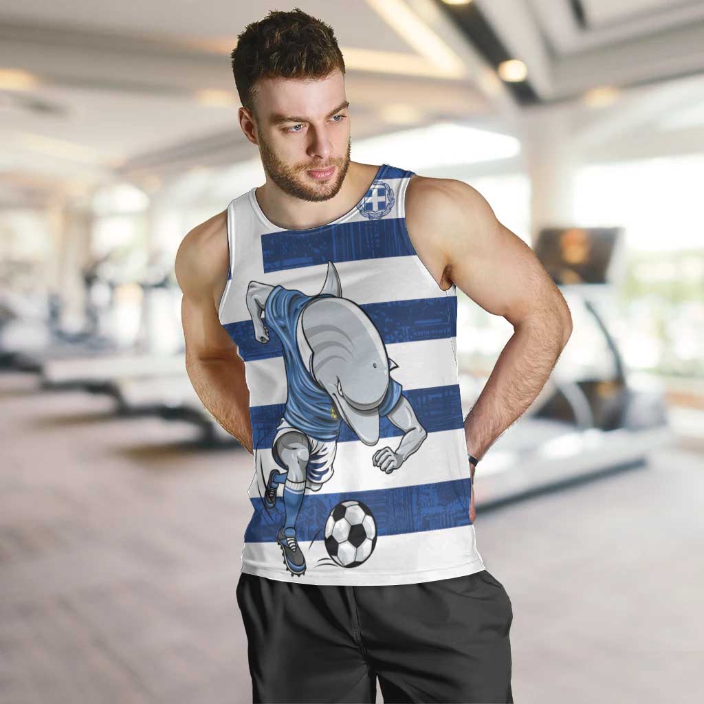 Greece Football Men Tank Top Dolphin Mascot Grunge Style - Wonder Print Shop