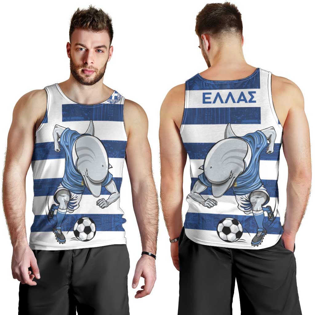 Greece Football Men Tank Top Dolphin Mascot Grunge Style - Wonder Print Shop