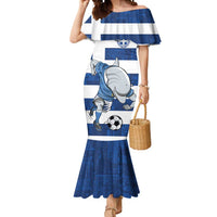 Greece Football Mermaid Dress Dolphin Mascot Grunge Style - Wonder Print Shop
