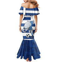 Greece Football Mermaid Dress Dolphin Mascot Grunge Style - Wonder Print Shop