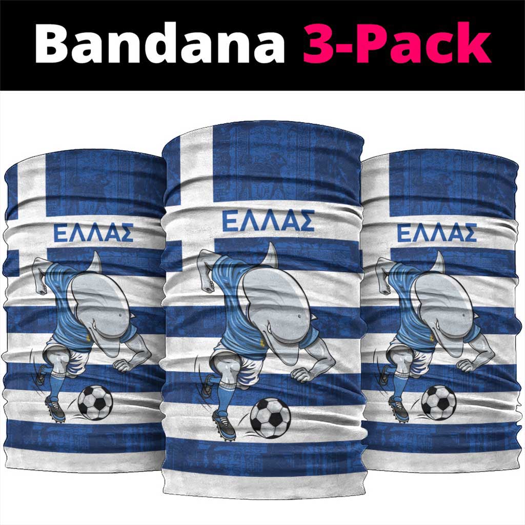Greece Football Neck Gaiter Dolphin Mascot Grunge Style - Wonder Print Shop