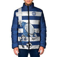 Greece Football Padded Jacket Dolphin Mascot Grunge Style - Wonder Print Shop