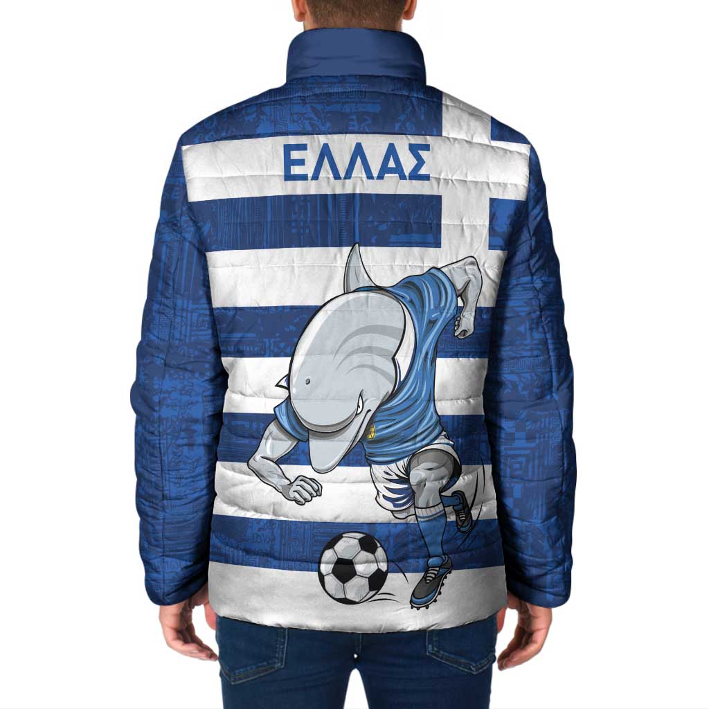 Greece Football Padded Jacket Dolphin Mascot Grunge Style - Wonder Print Shop
