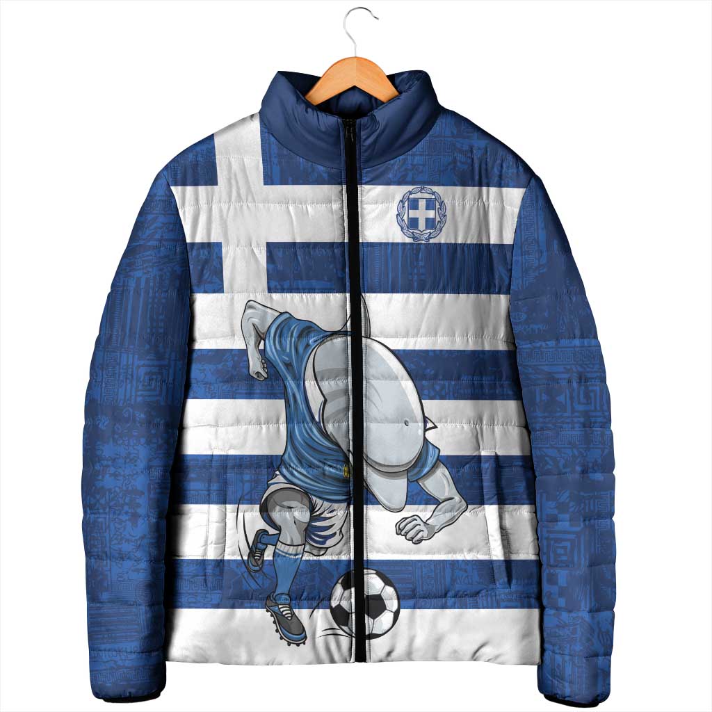 Greece Football Padded Jacket Dolphin Mascot Grunge Style - Wonder Print Shop