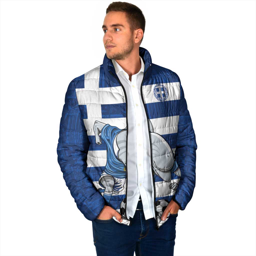 Greece Football Padded Jacket Dolphin Mascot Grunge Style - Wonder Print Shop