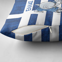 Greece Football Pillow Cover Dolphin Mascot Grunge Style - Wonder Print Shop
