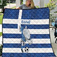 Greece Football Quilt Dolphin Mascot Grunge Style - Wonder Print Shop