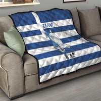 Greece Football Quilt Dolphin Mascot Grunge Style - Wonder Print Shop