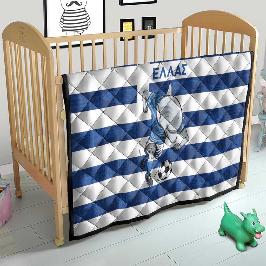 Greece Football Quilt Dolphin Mascot Grunge Style - Wonder Print Shop