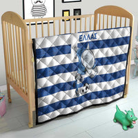 Greece Football Quilt Dolphin Mascot Grunge Style - Wonder Print Shop