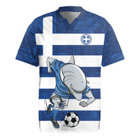 Greece Football Rugby Jersey Dolphin Mascot Grunge Style - Wonder Print Shop