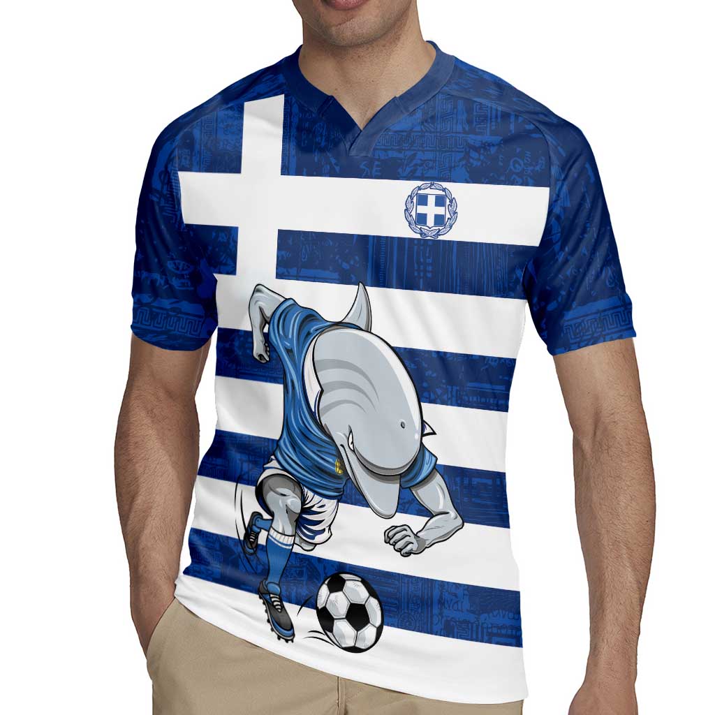 Greece Football Rugby Jersey Dolphin Mascot Grunge Style - Wonder Print Shop
