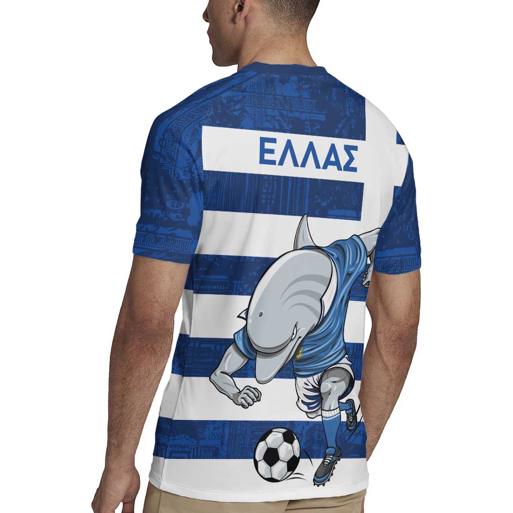 Greece Football Rugby Jersey Dolphin Mascot Grunge Style - Wonder Print Shop