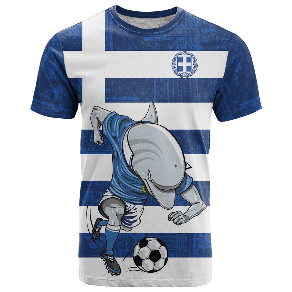 Greece Football T Shirt Dolphin Mascot Grunge Style - Wonder Print Shop