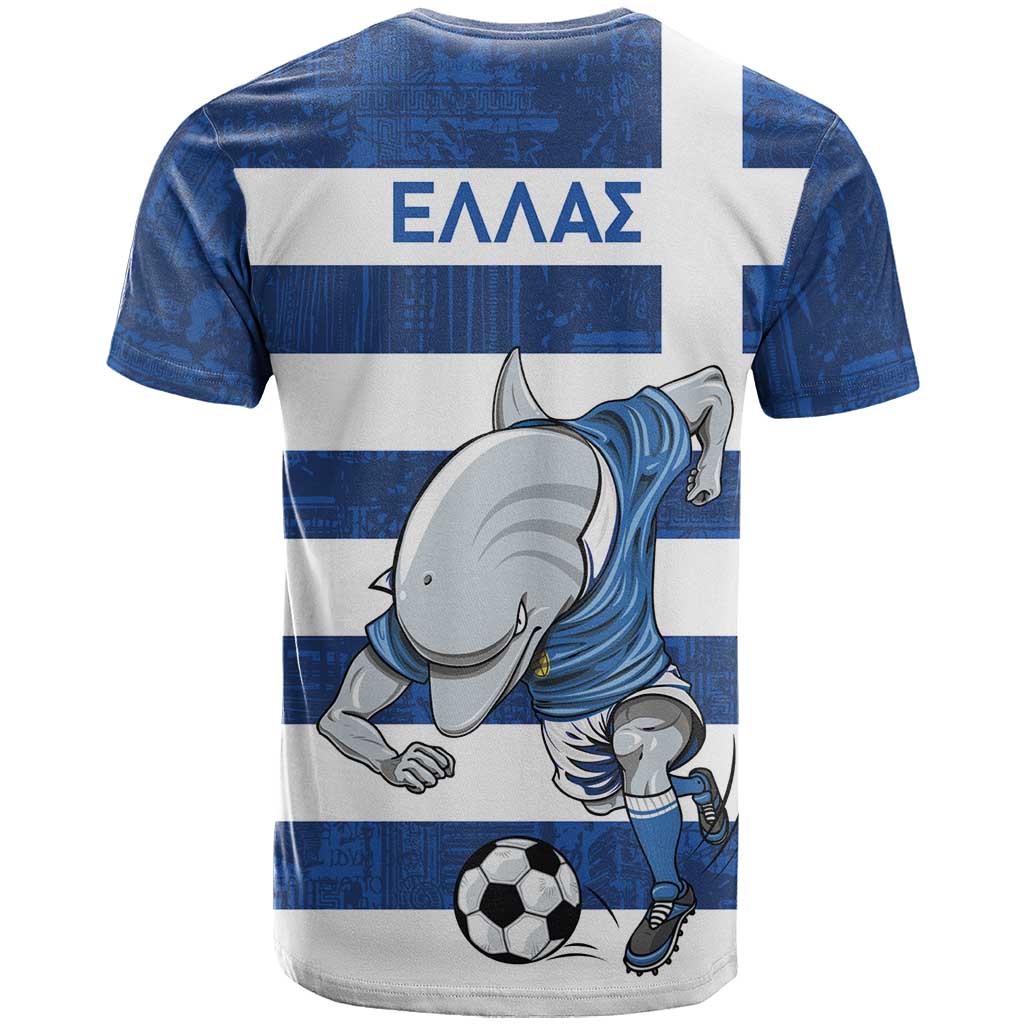 Greece Football T Shirt Dolphin Mascot Grunge Style - Wonder Print Shop