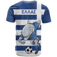 Greece Football T Shirt Dolphin Mascot Grunge Style - Wonder Print Shop