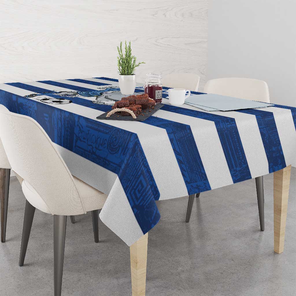 Greece Football Tablecloth Dolphin Mascot Grunge Style - Wonder Print Shop