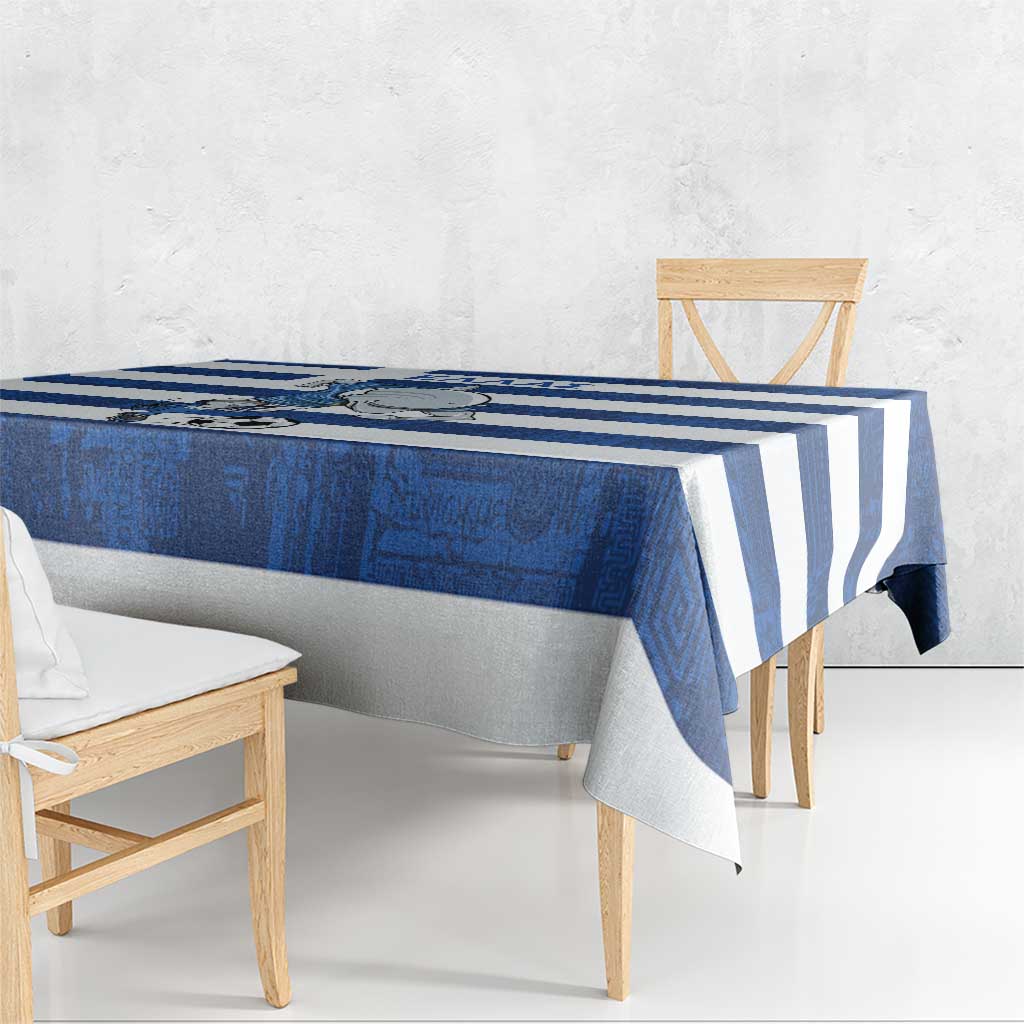 Greece Football Tablecloth Dolphin Mascot Grunge Style - Wonder Print Shop