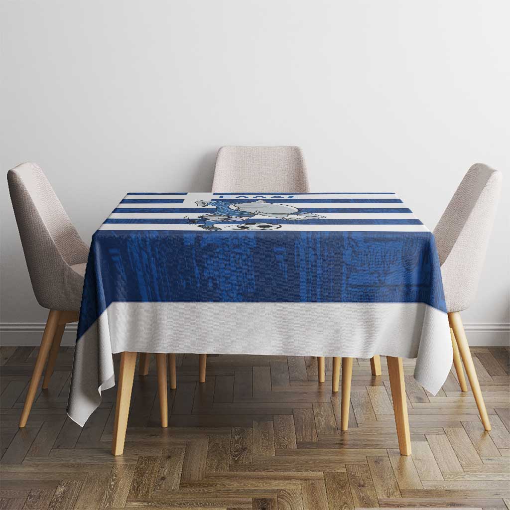 Greece Football Tablecloth Dolphin Mascot Grunge Style - Wonder Print Shop